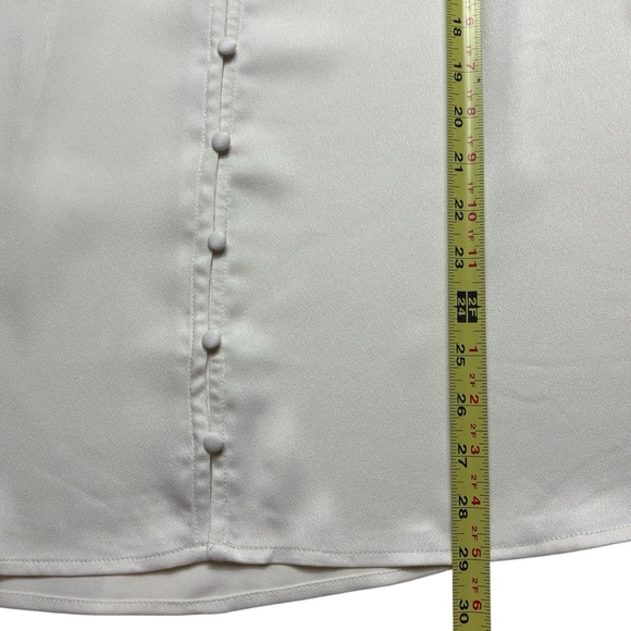 Soft Surroundings Sonnet Blouse 1X Ivory Button Down Ruffle Bell Poet Sleeve - Picture 10 of 12